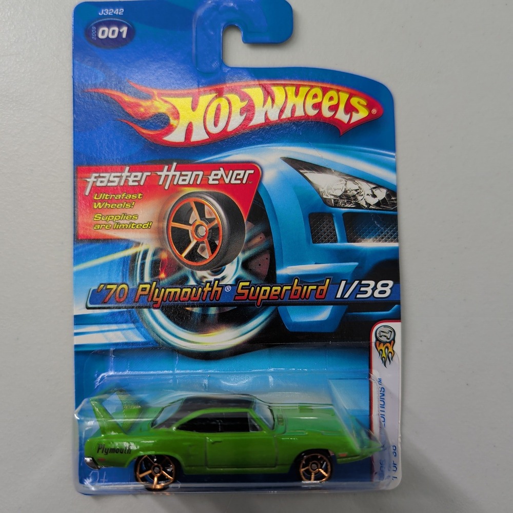 Hot Wheels 2006 First Editions 70 Plymouth Superbird Green J3242 1/38 FTE Wheels